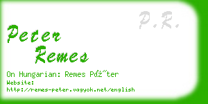 peter remes business card